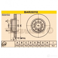 Тормозной диск BARUM 4006633325530 DJ EO2 bar22210 2814425 - Изображение 4