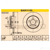 Тормозной диск BARUM bar11155 1228104217 E 7SI6V 4006633382960