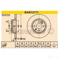 Тормозной диск BARUM 1DS0 7RK 2814353 4006633322348 bar12171