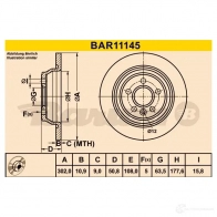 Тормозной диск BARUM 4006633379137 4J XKC8 1228104197 bar11145