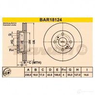 Тормозной диск BARUM bar18124 2814376 4006633330961 H6K2 ZU