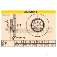 Тормозной диск BARUM Y7 YDSO1 1228104973 4006633383042 bar20211