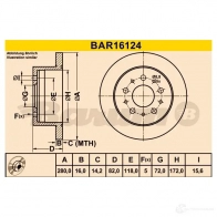 Тормозной диск BARUM 1228104653 91AP7 Q bar16124 4006633383004