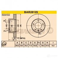 Тормозной диск BARUM 4006633331418 UFG BOM5 bar28129 2814489