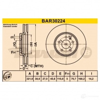 Тормозной диск BARUM bar30224 X RJCC6F 4006633427364 1228106375