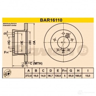 Тормозной диск BARUM 2814368 4006633324595 I3C 0P bar16110