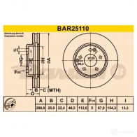 Тормозной диск BARUM bar25110 F6CTV V 2814455 4006633324755 - Изображение 3