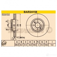 Тормозной диск BARUM bar24158 0U OZHK1 4006633324748 2814444 - Изображение 3