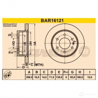 Тормозной диск BARUM RM72Q3 7 4006633379205 bar16121 2814369