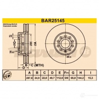 Тормозной диск BARUM DL8E F 2814467 bar25145 4006633325585 - Изображение 3