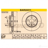 Тормозной диск BARUM 2814426 4006633331494 Z1O2U XS bar22211