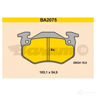 Тормозные колодки, комплект BARUM ba2075 2813960 NARJN 20 634