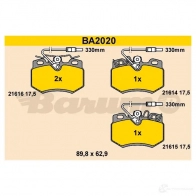 Тормозные колодки, комплект BARUM 21615 2813916 216 14 ba2020