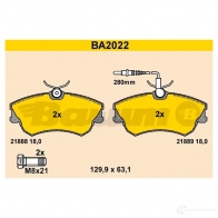 Тормозные колодки, комплект BARUM 2813918 21889 2188 8 ba2022