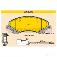 Тормозные колодки, комплект BARUM SRI9W ba2305 2814157 24 485