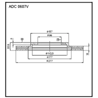 Тормозной диск ALLIED NIPPON 1441277033 ADC0607V 7DZX P2