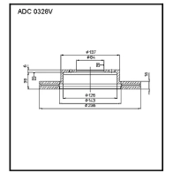 Тормозной диск ALLIED NIPPON ADC0328V L E4NK 1441277039