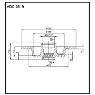Тормозной диск ALLIED NIPPON 1441277109 ADC0519 B DBXGJ