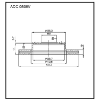 Тормозной диск ALLIED NIPPON ADC0508V OEK9W 7 1441277131