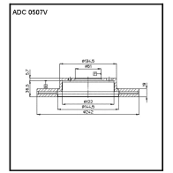 Тормозной диск ALLIED NIPPON ADC0507V 1441277134 FO RD4