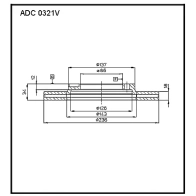Тормозной диск ALLIED NIPPON 1441277325 ADC0321V 4CZ1 U
