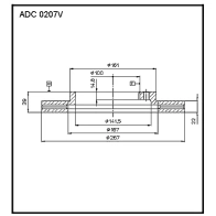 Тормозной диск ALLIED NIPPON ADC0207V P 9GOEL 1441277351
