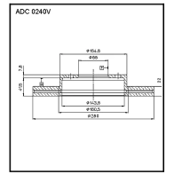Тормозной диск ALLIED NIPPON ADC0240V 1441277362 36I FBJ