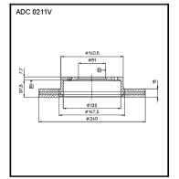 Тормозной диск ALLIED NIPPON 73 08BC ADC0211V 1441277363