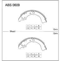 Тормозные колодки барабанные, комплект ALLIED NIPPON ABS0609 IGN1M M 1441277844
