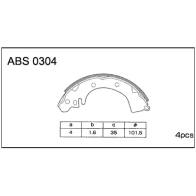 Тормозные колодки барабанные, комплект ALLIED NIPPON NPKV O5E ABS0304 1441277847