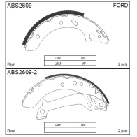 Тормозные колодки барабанные, комплект ALLIED NIPPON ABS2609 1441277853 JMXM T