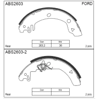 Тормозные колодки барабанные, комплект ALLIED NIPPON 2F2CNJ F 1441277866 ABS2603