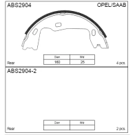 Тормозные колодки барабанные, комплект ALLIED NIPPON ABS2904 1441277901 O3WU2 R7