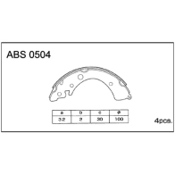 Тормозные колодки барабанные, комплект ALLIED NIPPON 1441277910 F4G9I LZ ABS0504