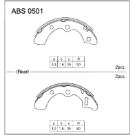 Тормозные колодки барабанные, комплект ALLIED NIPPON ABS0501 R 702Z 1441277918