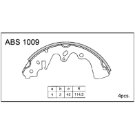 Тормозные колодки барабанные, комплект ALLIED NIPPON WU1B6P 1 1441277935 ABS1009