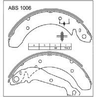 Тормозные колодки барабанные, комплект ALLIED NIPPON ABS1006 S8 U33H 1441277955