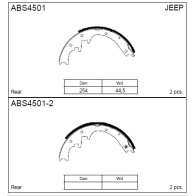Тормозные колодки барабанные, комплект ALLIED NIPPON ABS4501 1441278000 XVD 1AB