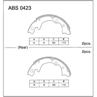 Тормозные колодки барабанные, комплект ALLIED NIPPON T 9CA1 ABS0423 1441278048