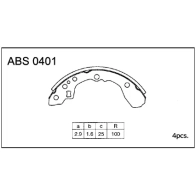 Тормозные колодки барабанные, комплект ALLIED NIPPON ABS0401 F216 D 1441278049