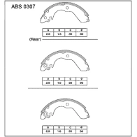 Тормозные колодки барабанные, комплект ALLIED NIPPON ABS0307 H PZL8P 1441278095