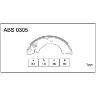 Тормозные колодки барабанные, комплект ALLIED NIPPON ABAD Y 1441278104 ABS0305
