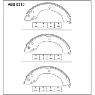 Тормозные колодки барабанные, комплект ALLIED NIPPON ABS0310 UJQDZ B 1441278109