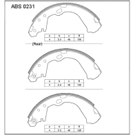 Тормозные колодки барабанные, комплект ALLIED NIPPON ABS0231 O4I ZRK 1441278124