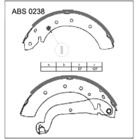 Тормозные колодки барабанные, комплект ALLIED NIPPON ABS0238 1441278125 H IVYGM