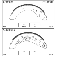 Тормозные колодки барабанные, комплект ALLIED NIPPON ABS3008 DX3S PH 1441278154