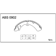 Тормозные колодки барабанные, комплект ALLIED NIPPON ZRN9 NK ABS0902 1441278223