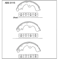 Тормозные колодки барабанные, комплект ALLIED NIPPON 51 09F 1441278247 ABS0115