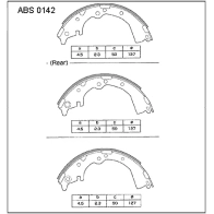 Тормозные колодки барабанные, комплект ALLIED NIPPON V NWAF 1441278258 ABS0142