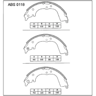 Тормозные колодки барабанные, комплект ALLIED NIPPON Y4 C3BR1 1441278260 ABS0118